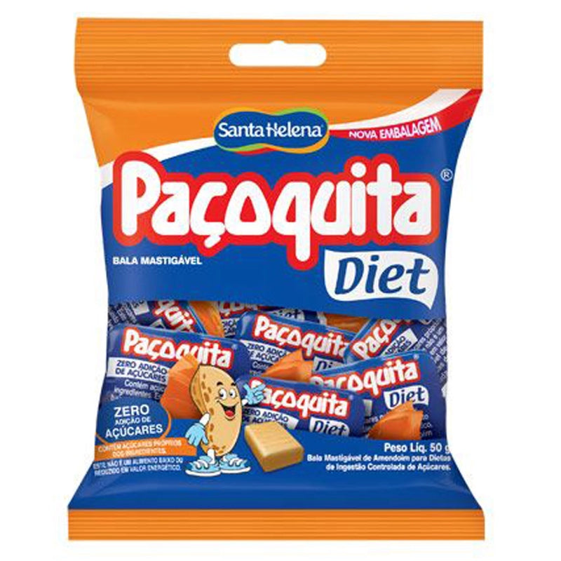 Bala Mastigável Paçoquita Diet 50g - Santa Helena