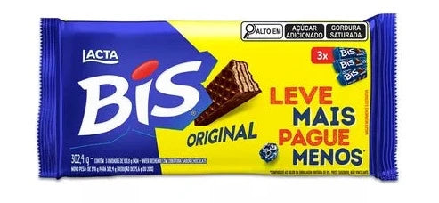 Bis Lacta ao leite 3 x 100 gr 300 gr