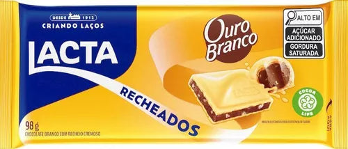 Chocolate Lacta Recheado Ouro Branco  98 gr