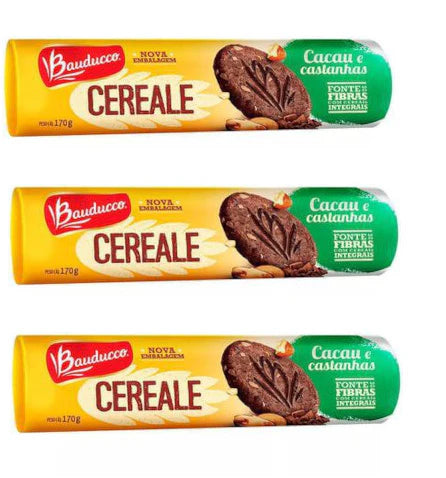 Biscoito Integral Bauducco Cereale Cacau e Castanha 3x170 gr