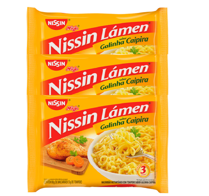 Nissin Lamen Galinha Caipira 3 x 85g